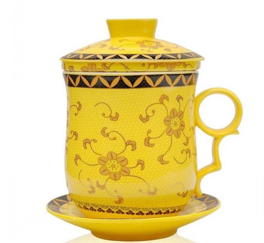 创意 陶瓷 带盖美容床罩 四件套茶杯景德镇 陶瓷 茶具产品,图片仅供